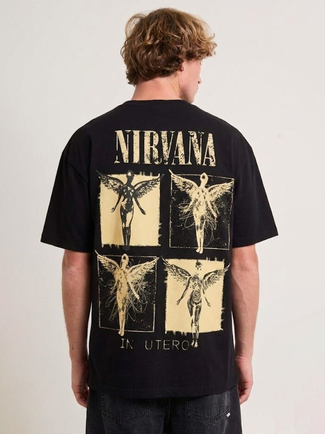 Vintage Nirvana Men Oversized Printed T-Shirt