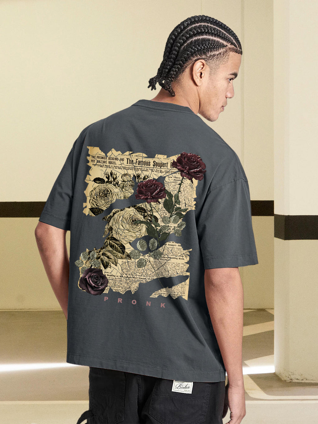 FADED DREAMS Men Terry Printed Oversized T-Shirt