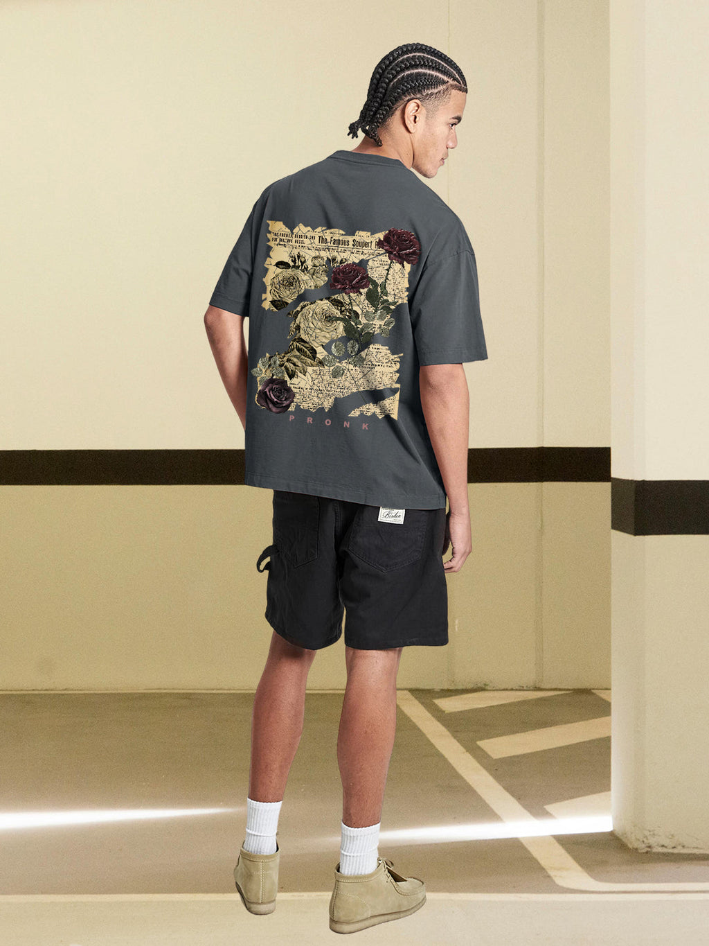 FADED DREAMS Men Terry Printed Oversized T-Shirt