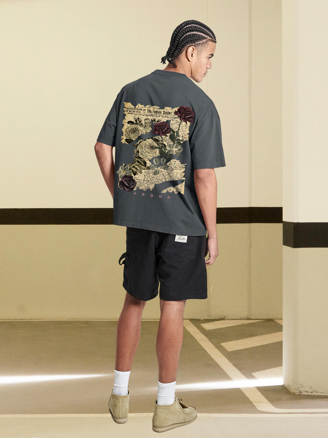 FADED DREAMS Men Terry Printed Oversized T-Shirt