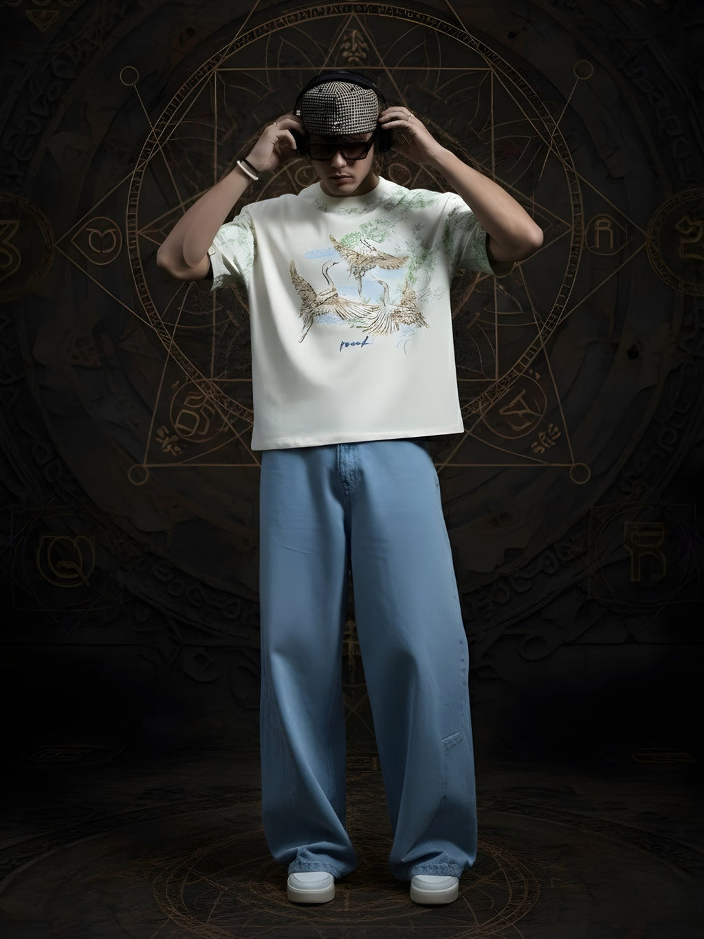 Mandala Roots Puff Printed Men Premium Oversized T-Shirt