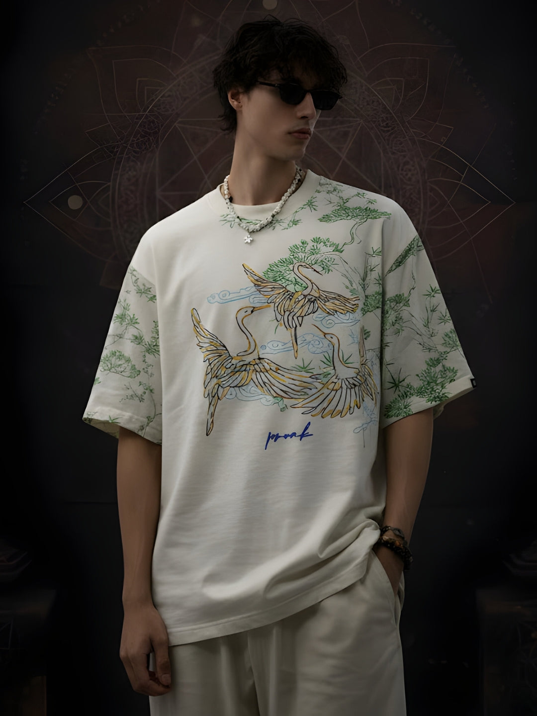 Mandala Roots Puff Printed Men Premium Oversized T-Shirt